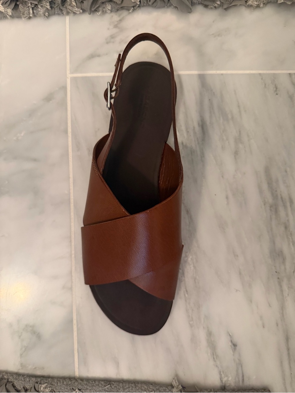 Vagabond Brown Leather Crisscross Slingback Sandal